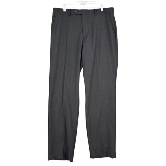 Pronto Uomo Charcoal Grey Flat Front Belt Loops Dress Pants 34 x 32‎ - Picture 1 of 7